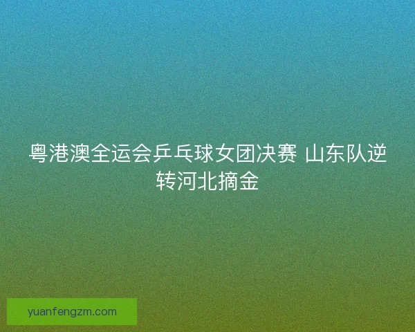 粤港澳全运会乒乓球女团决赛 山东队逆转河北摘金